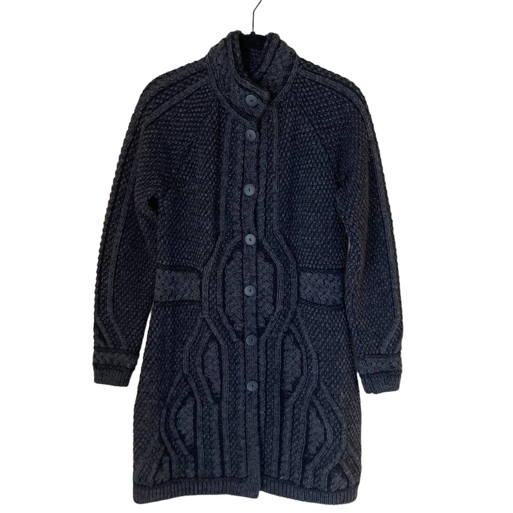 Inis Crafts Nordic Merino Wool Cardigan Sweater Jacket